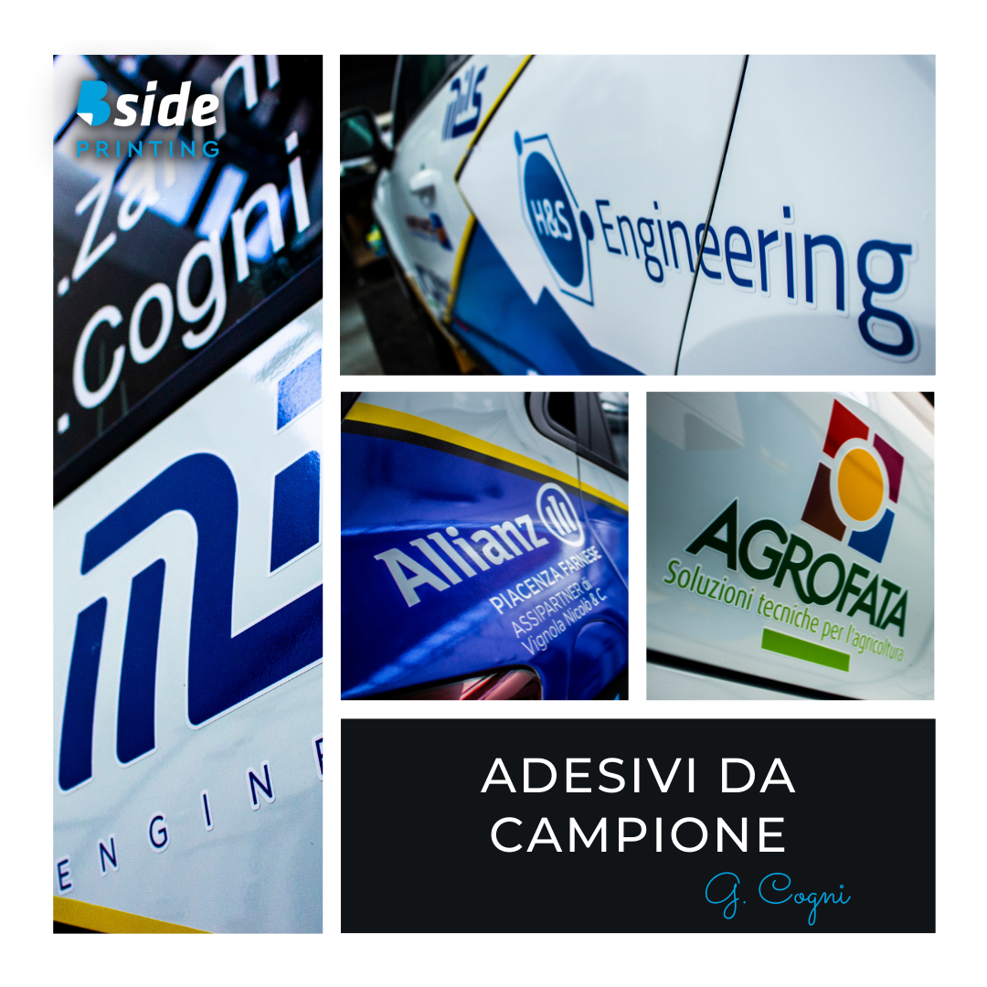 BSide Printing adesivi sponsor per auto da corsa rally livrea