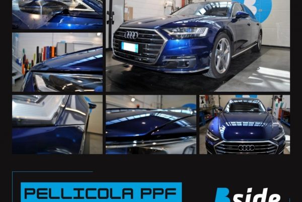 Applicazione Pellicola invisibile PPF protezione antisasso auto Audi A8 Limousine