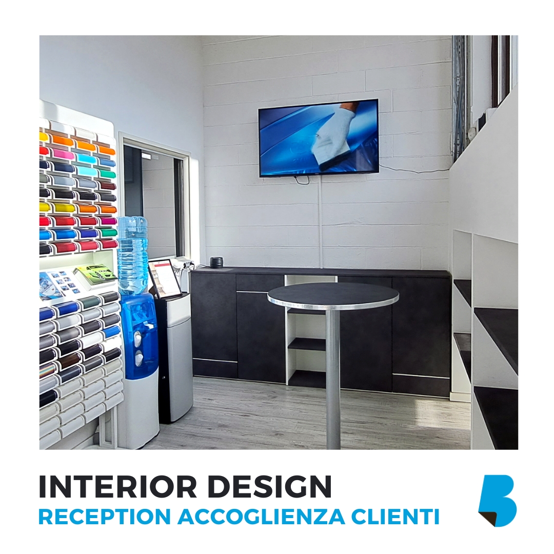 Interior Design reception accoglienza clienti B Side Printing