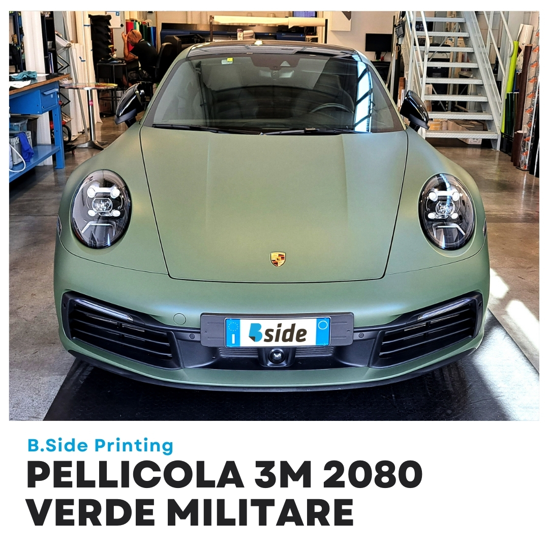 car wrapping 3M film 2080 matte military green